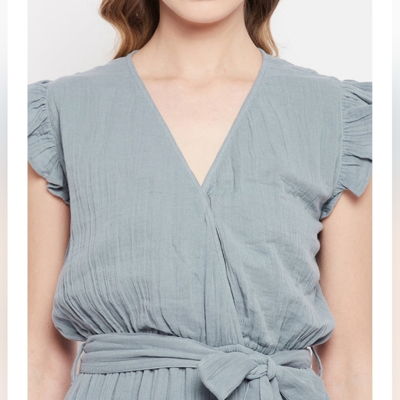 #058 Sz S / Sim & Sam Sleeveless Slate Women's Jumpsuit - Picture 5 of 14